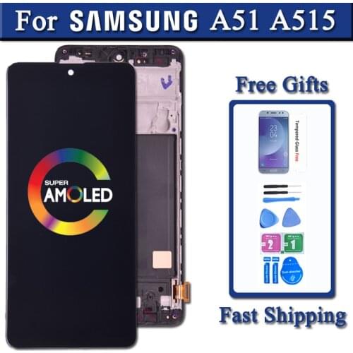SUPER AMOLED Display For Samsung Galaxy A51 LCD A515 A515F A515F/DS A515FD LCD Screen Touch Digitizer Assembly