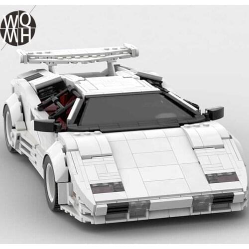 1308PCS New MOC Toys Classic White Supercar Car Building Blocks Bricks Modular Transportation Vehicle Block Model