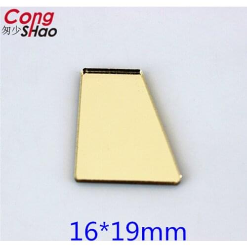 16*19mm 20pcs Top Quality Triangles Clear mirror Hot fix Acrylic rhinestones flatback Stone crystal for DIY Costume trim WC3001X