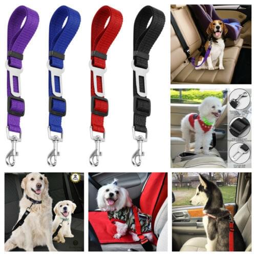 2 Pack Cat Dog Pet Safety Seat belt Clip for Car Vehicle Adjustable Harness Lead