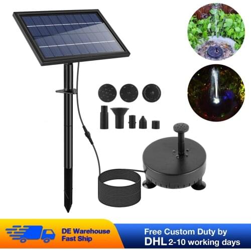 3.5W 8W Solar Water Fountain Pool Pond Waterfall Fountain Pump With LED Lighting For Garden Decoration Outdoor Bird Bath New