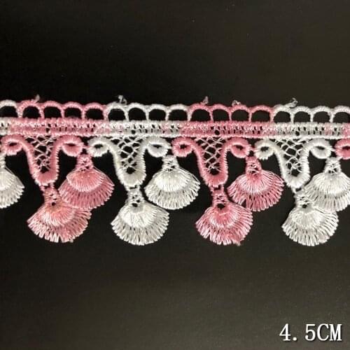 4.5CM Lace Trim Fabric Handmade Sewing Curtains Clothes Accessories 100% Polyester