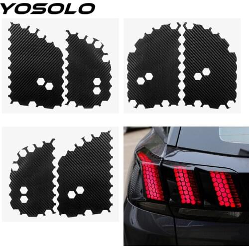 6pcs/set Car Taillight Sticker Car Styling Honeycomb Tail Light Decorative Stickers Decals Fit For Ford Mustang Car Accessories