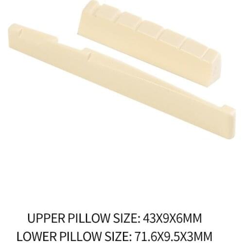 Durable Saddle Portable Delicate Design Bridge Saddle Nut Kit for 6 String Left-Hand Acoustic Folk Guitar Accessories