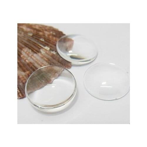 Free Shipping 20Pcs/Lot Clear Round Glass Magnifying Cabochon Tiles 20mm Beads
