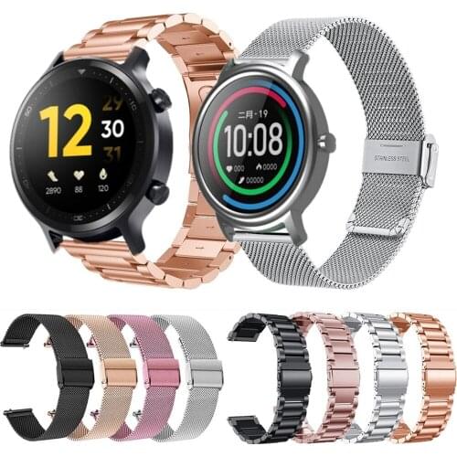 Stainless Steel Wrist Strap For Realme Watch S Pro Mesh Loop Bracelet For Xiaomi Mi Watch Color Mibro Air Smartwatch Metal Bands