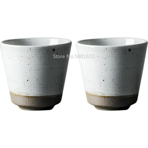 Tea Cup 230ml Japanese Cup Pottery Tea Bowl Ceramic Cups Vintage Teacup Kung Fu Teaware Drinkware Container Handmade Pu'er Bowls