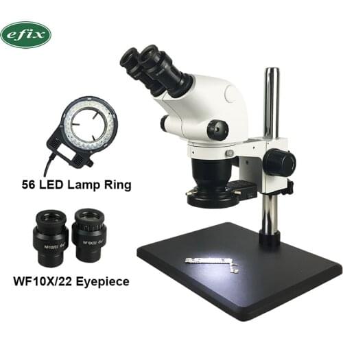 Efix 6.5~65x Binocular Stereo Soldering Microscope Continuous Zoom Workbench LED Light Mobile Phone Repair Tool