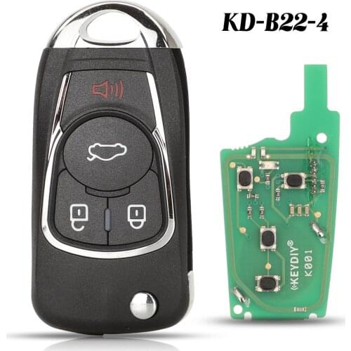 Jingyuqin 4 Buttons B22-4 Style Universal Smart Remote Key FOB For KD-X2 KD MINI URG200 KD900 KD900+ KEYDIY B-Series