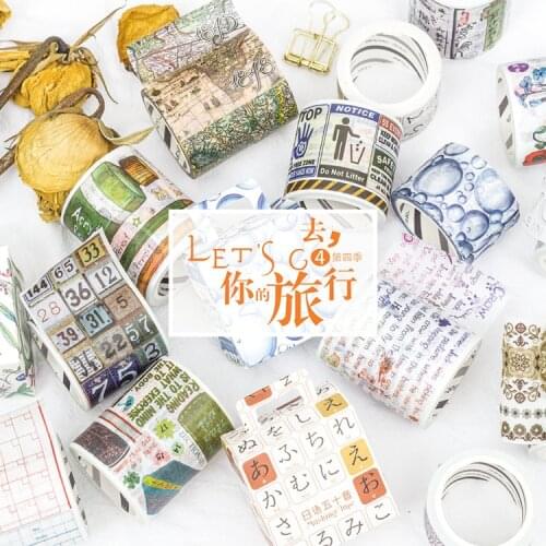 Lets Go Travel Fourth Washi Tape Adhesive Tape DIY Scrapbooking Sticker Label Masking Tape