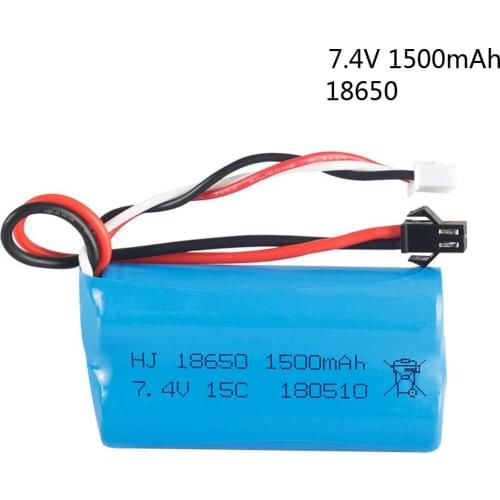 7.4V 1500mAh Lipo battery For Udi U12A Syma S033g Q1 Tianke H100 H101 BR 6088T QS 8019 8004 Lipo Battery 18650 15C SM Plug 2S
