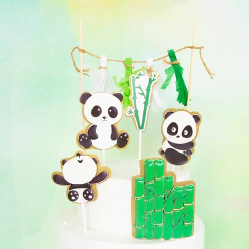 Cute Panda Party Cake Top Panda Birthday Party Cake Decoration Baby Shower Party Decoration Children