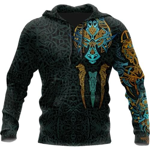 Spring and Autumn Mens Street Warrior Tattoo New Fashion Sports Suit Personalized Custom 3D Printing Hoodie/Light Jacket/Men an