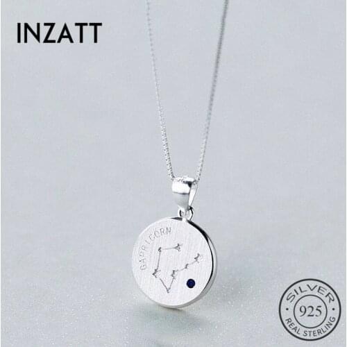 INZATT Real 925 Sterling Silver Fashion Zircon Constellation Choker Necklace 2018 Fine Jewelry For Women Birthday Party Gift