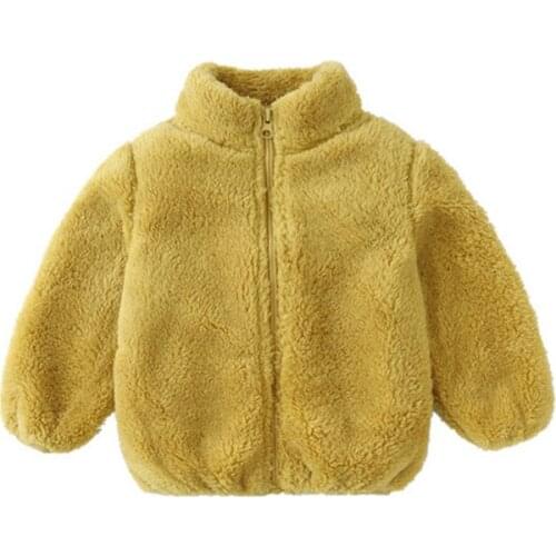 Girls Coat Baby clothes Children Winter Warm overcoat solid Jacket Kids Toddler Lambswool Princess Outerwear casual pink coat