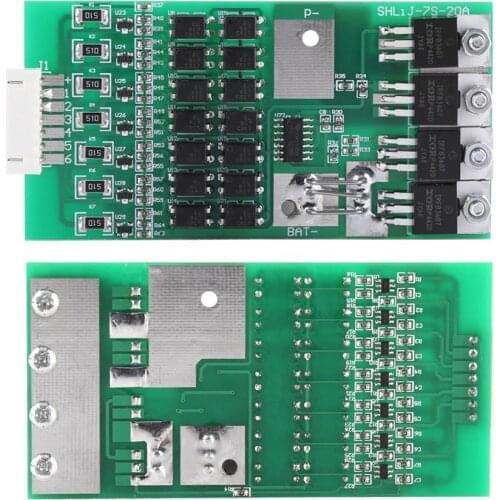 Lithium Battery Protection Board With Flat Cable 7S 20A Battery BMS Board For 24V Lithium Batteries With Balancing Function
