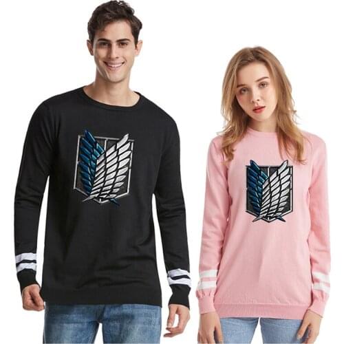 Attack on Titan Cartoon Anime Men Women Pullover Sweater Fashion Hip Hop Casual Long Sleeve Sport Couple Sweaters Pullovers Tops