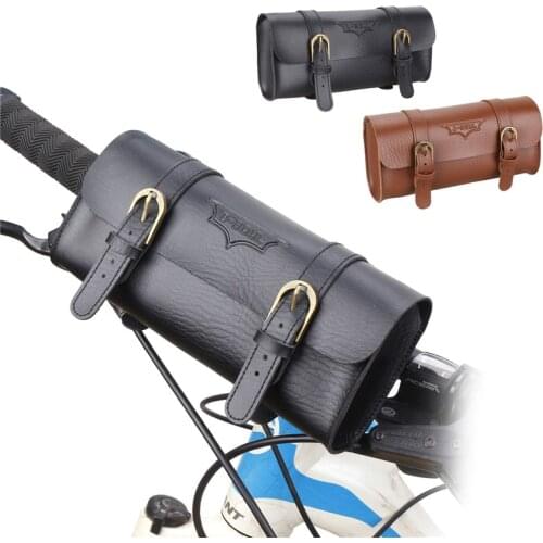Q1100 Retro Bicycle Tail Bike Bag PU Leather Cycling Bag Saddle Pouch Tail Pannier Personalized Riding Vintage Bicycle Bag