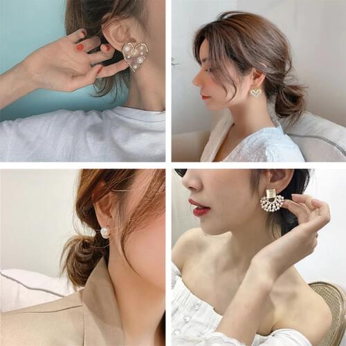 XIYANIKE New Fashion Multiple Style Pearl Earrings Statement Jewelry For Women Gift Flower Shape Round Heart Earrings 2020