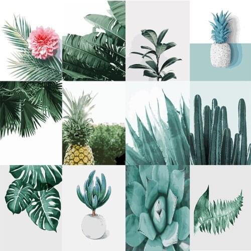 SHAYI DIY 5D Diamond Painting Green Plant Scenery Mosaic Embroidery Cross Stitch Full Square/Round Drill Home Decor Painting