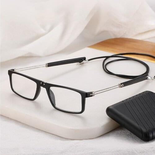 Foldable Anti Blue-Ray Reading Glasses For Men And Portable Ultra-Thin Glasses Case For Women Send Hang Rope