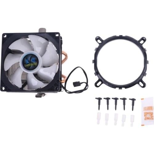 Silent CPU Cooler LGA/2011/115X/775 3 Pin PC Cooling Radiator 2 Copper Tubes 5 Colors LED Cooling Fan