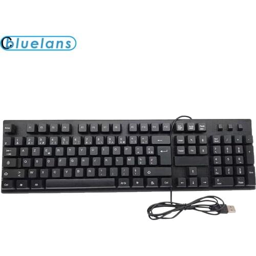Ultra-thin Keyboard 108-Key Multi-language Ergonomics Spanish Russian French USB Wired Keyboard Computer Laptop