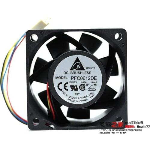Detla Electronics PFC0612DE 5K40 DC 12V 1.68A 60X60x38mm Server Cooling Fan