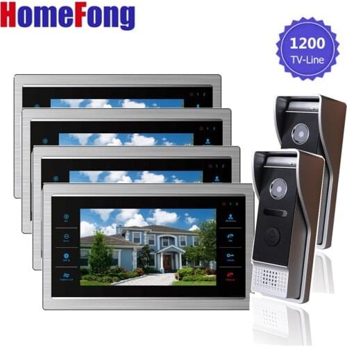 Homefong 7 Inch LCD Video Door Phone Intercom Video Doorbell Record with Camera 2-way Talk 1200TVL HD Night Vision Rainproof