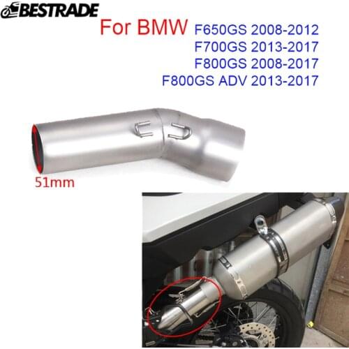 Mid Pipe For BMW F650GS F700GS F800GS F800R F800GT Motorcycle Exhaust System Middle Connect Link Tube Stainless Steel Slip 51mm