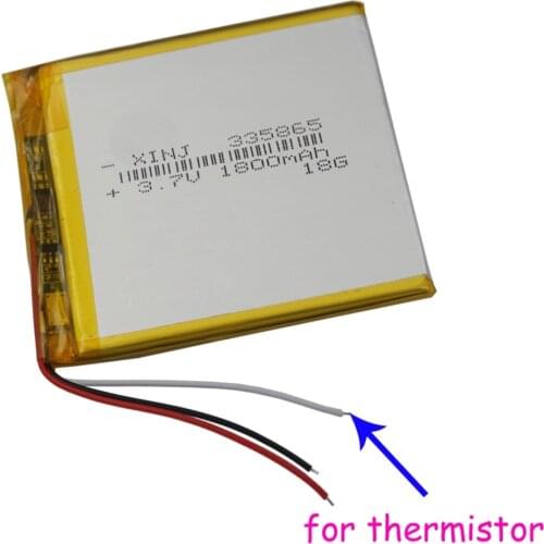 XINJ 3.7V 1800mAh 3wires for thermistor Lithium Polymer Battery Li ion li-po For phone E-book MID Portable DVD Tablet PC 335865