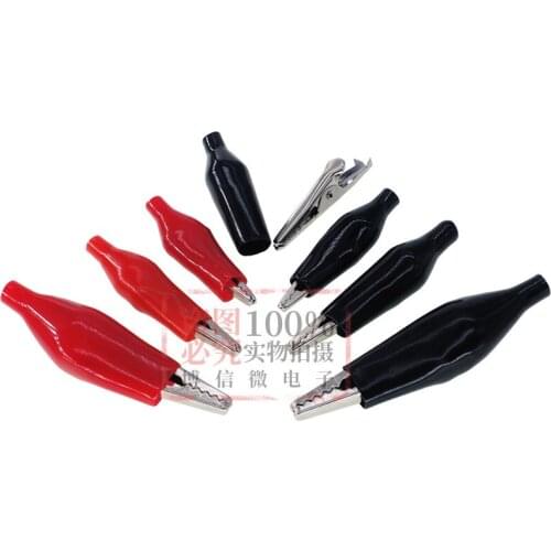 10PCS Alligator Clips TEST CLIP POWER CONNECTOR SIZE: S(2.8CM) M(3.5CM) L(4.5CM) BLACK/RED Free shipping