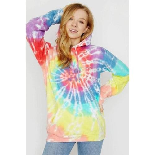 Women Casual Printing Tie Dyed Wild Loose Camo Hooded Sweatshirt Streetwear Hoodie Hip Hop Hoodies