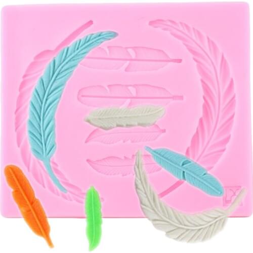 Bird Feathers Silicone Mold Cupcake Topper Fondant Molds DIY Party Cake Decorating Tools Candy Clay Chocolate Gumpaste Molds