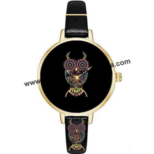 Wholesale Genuine Calf Leather Quartz Watch Hot Sale Owl Watches Male and Female Casual Leather Women Dress Wristwatch