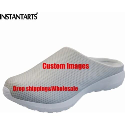 INSTANTARTS Cutomize Women Slippers Custom Your Logo/picture Summer Beach Water Sandals Print On Demand Loafers Shoes for Woman