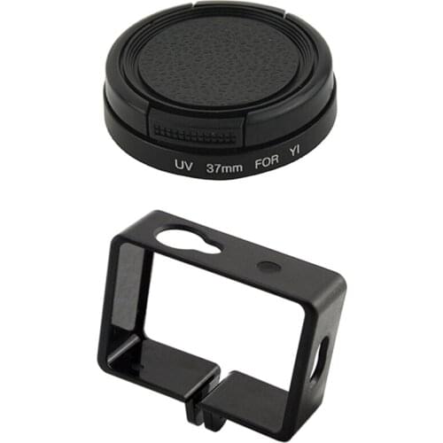 1Pcs Protective Housing Side Border Frame Case Black & 1 Set Uv Protective Lens Cover Case + Uv Filter Set