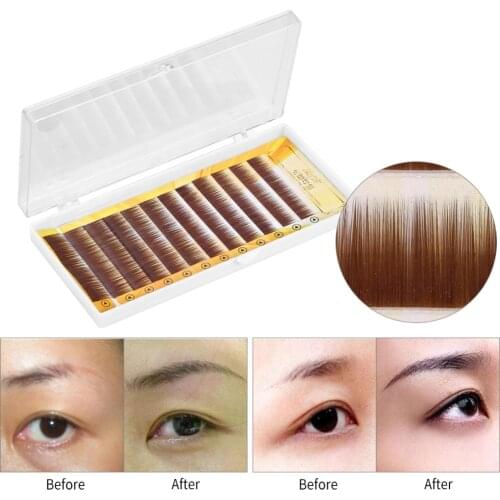 12pcs/set Mixed False Eyebrow Extension perfectly curved Dark Brown Fake Eyebrow Enhancer False Eyelashes False Eyelash tools
