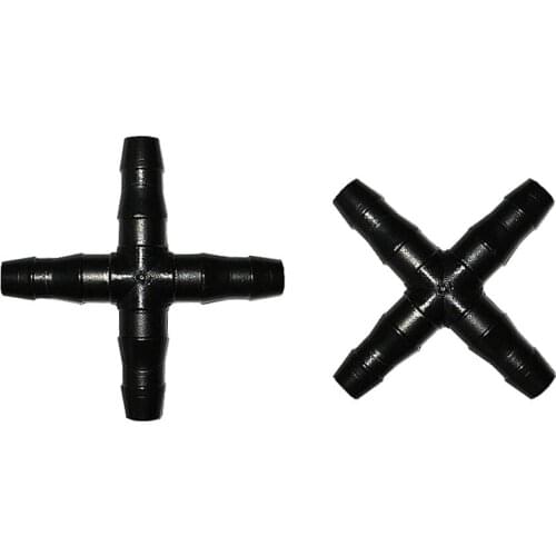 30 Pcs Cross Straight garden hose coil connector For 4/7 Mm Hose 1/4 water hose adapter Garden Micro Irrigation Pipe Accessori