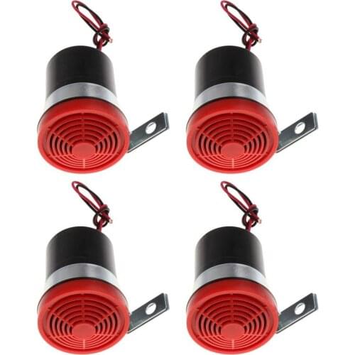 DC 12V 24V Auto Warning Siren Backup Alarms Horns Warning Sound Beep Reverse Siren Slim Invisible Horn Car Accessories Red 4pcs