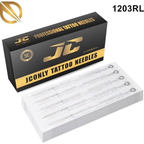 50PCS 1203RL Tattoo Needles Round Liner Tattoo Supplies micro Needles Sterilized Stainless Steel For Tattoo Free Shipping