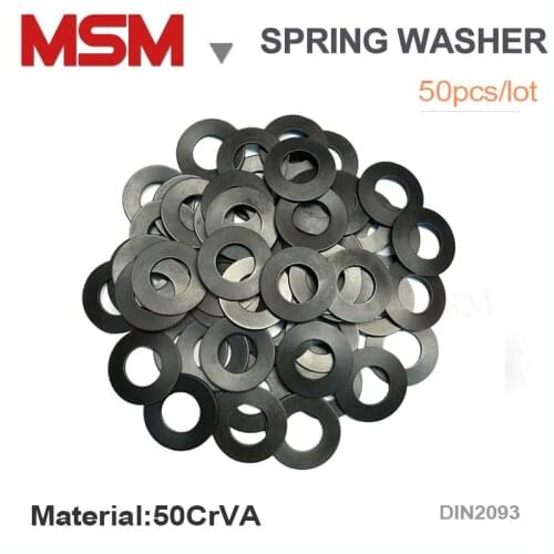 50pcs/lot Compression Spring Gasket 50CrVA Material Black Disc Spring Outer Diameter 6/8/10/12.5/14/16/18/mm Conical Washer