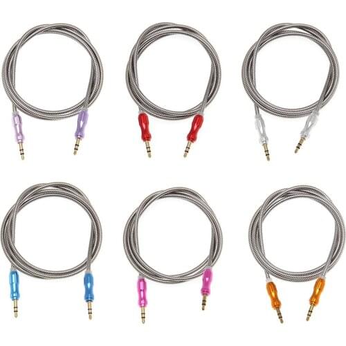 500pcs/lot AUX Gourd Style Heavy Metal Audio Cable Durable 3.5mm Male To Male Audio Cable Plug for Mp3 Car Speaker