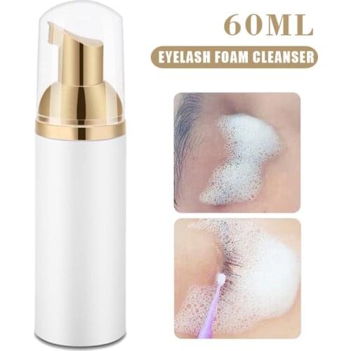 60ml Eyelash Foam Cleanser Powerful Eyelash Cleanser Foam Makeup Clean Tools Foaming Mild Eyelashes Extension Lash Tool