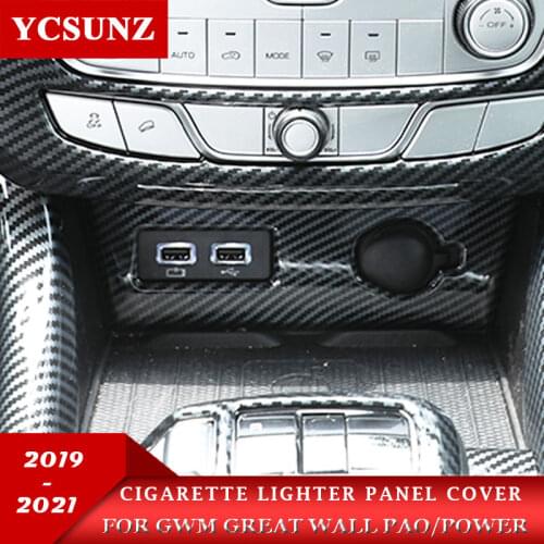 ABS Carbon Fiber Cigarette Lighter Panel Cover Car Accessories For GWM Great Wall Pao Great Wall Power 2019 2020 2021
