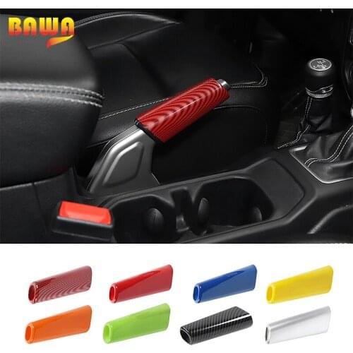 BAWA Interior Decoration ABS Handbrake cover Decoration Sticker For Jeep Wrangler JL 2018+ Car Accessories