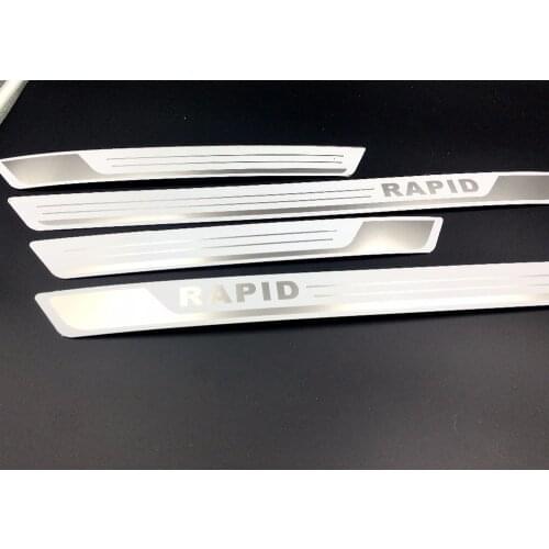 Cases for Skoda Rapid 2012 2013 2014stainless door sill car accessories Skoda Rapid auto accessories scuff plate pedal accesorio