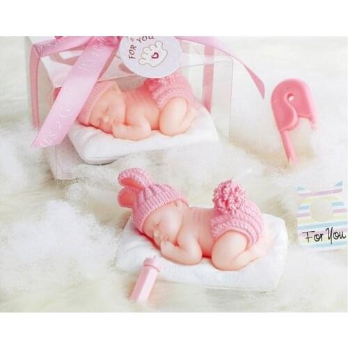 Childrens party candle baby shower favor party gift--Sleep Baby Smokeless candle kids Cute birthday party decoration 20pcs/lot