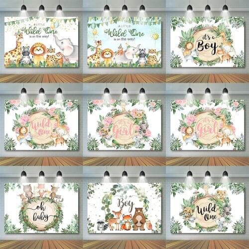 Wild One Baby Shower Party Decor Backdrop Boy Girl Kids Birthday Customize Name Photography Background Props Cake Smash Photo