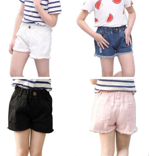 Girl Jeans Children 2021 Summer Baby Fashion All-Match Casual Pants Kids Solid Color Super Shorts For Girls Kids Clothes 2-11T